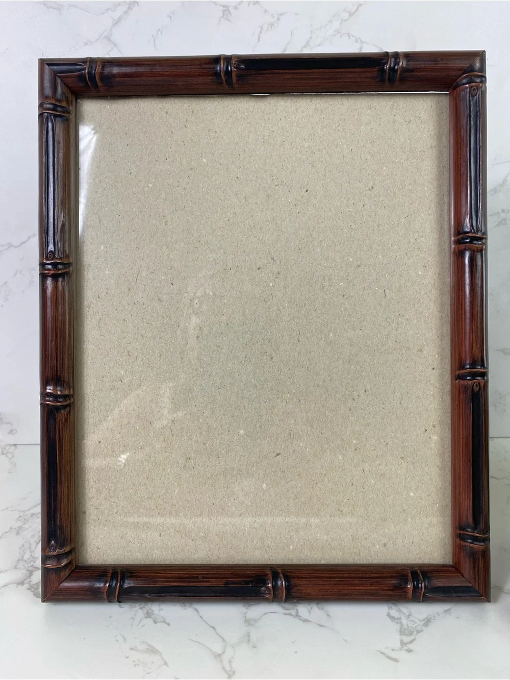 Two's Company Dark Brown Bamboo-Style Picture Frame Set table top